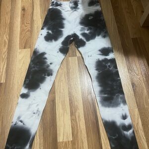 Nike Kids Black and White Tie-Dye Leggings